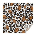 thumbnail image 1 of Brown Footballs with Leopard Spots Pattern Square Tablecloth,Waterproof Square Table Cover,Wipeable Spillproof Washable Table Cover for Home Kitchen Party Decor 60"x60"(152x152cm), 1 of 6