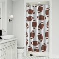 thumbnail image 1 of Brown Footballs Pattern Shower Curtain 36"x72" ,Bathroom Decorative Shower Curtains Set with 12 Hooks,Modern Waterproof Washable Shower Curtain, 1 of 6