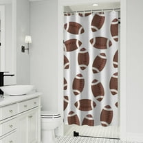 Brown Footballs Pattern Shower Curtain 36"x72" ,Bathroom Decorative Shower Curtains Set with 12 Hooks,Modern Waterproof Washable Shower Curtain