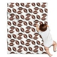 thumbnail image 1 of Brown Footballs Repeat Pattern Blanket,Comfortable Soft Lamb Wool Throw Blanket,All Season,Warm Lightweight Blankets for Sofa Bed Couch Living Room Chair,30"x40", 1 of 4