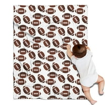 Brown Footballs Repeat Pattern Blanket,Comfortable Soft Lamb Wool Throw Blanket,All Season,Warm Lightweight Blankets for Sofa Bed Couch Living Room Chair,30"x40"
