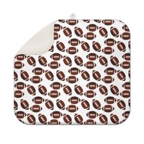 Brown Footballs Repeat Pattern Dish Drying Mat for Kitchen 1 Pack, Ultra Absorbent Microfiber Dishes Drainer Mats,16"x18"