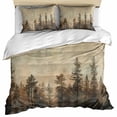 thumbnail image 1 of Brown Forest Bedding 3 Piece Duvet Cover Set Full Size, Vintage Tree Farmhouse Botanical Soft Microfiber Comforter Cover with Zipper Closure & Pillowcases, Wrinkle & FadeResistant Quilt Cover, 1 of 9