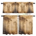 thumbnail image 1 of Brown Forest Kitchen Curtains Sets for Windows 36 Inch Length, Tree Retro Farmhouse Mysterious Rod Pocket Window Treatments Tier Curtains and Valances Set for Bedroom/Bathroom, 1 of 8