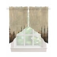 thumbnail image 1 of Brown Forest Swag Valances for Windows, Vintage Tree Farmhouse Botanical Rod Pocket Sheer Valances for Large Windows, Swag Toppers Light Filtering for Kitchen Living Room 2 Panels 36''x45'', 1 of 6