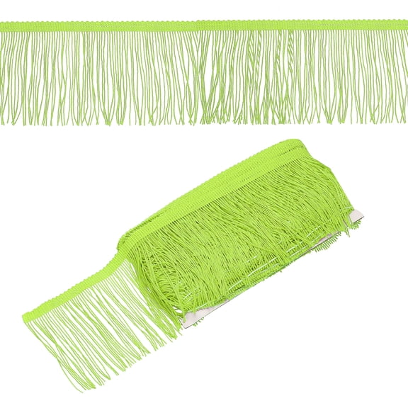 Uxcell Fringe Trim, Yards in Curtain Fringe Trim Tassel Fabric Sofa Green 3.94"