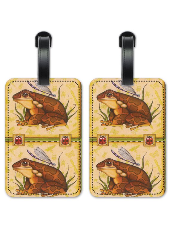 Brown Frogs - Luggage ID Tags / Suitcase Identification Cards - Set of 2