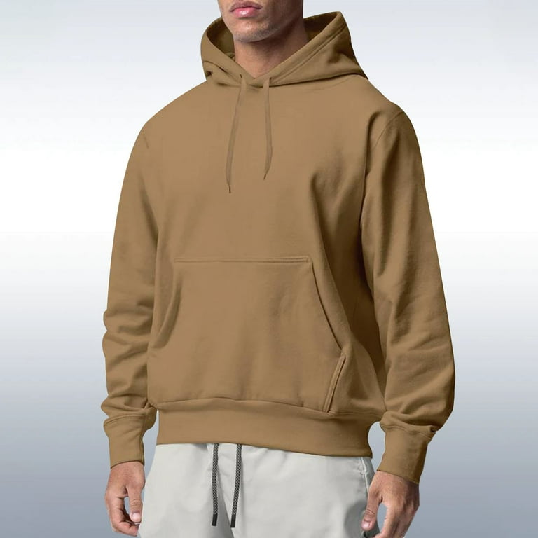 Brown Funny Hoodies, Polyester Mens Zip Up Hoodie, Crewneck