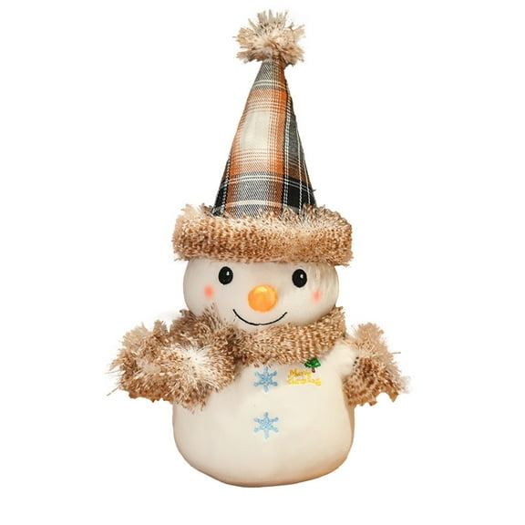 Brown Furry Snowman Pillow Sofa Decor Holiday Themed Plush Accent Cushion For Festive Home Living Room Brown