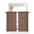 thumbnail image 1 of Brown Geometric Abstract Curtains 45 Inch Length, Sheer Curtains for Bedroom Living Room Window Contemporary Modern Art Rod Pocket Voile Drapes Kitchen Curtains Small Half Window 42"x45" 2 Panels, 1 of 7