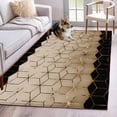thumbnail image 1 of Brown Geometric Area Rugs 3'x5', Washable Small Throw Rugs for Living Room Bedroom, Modern Abstract Art Ombre Indoor Outdoor Rug Non-Slip Low Pile Carpet Runner Reversible Floor Mats, 1 of 8