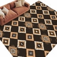 thumbnail image 1 of Brown Geometric Area&nbsp;Rug 5x7ft Retro National Style Non-Slip&nbsp;Washable Square&nbsp;Rugs Soft Felt Indoor Floor Mat for Bedroom Kitchen Living Room Bathroom, 1 of 9