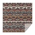 thumbnail image 1 of Brown Geometric and Bear Pattern Square Tablecloth,Waterproof Square Table Cover,Wipeable Spillproof Washable Table Cover for Home Kitchen Party Decor 42"X42"(107x107cm), 1 of 6