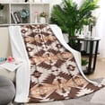 thumbnail image 1 of Brown Geometric Boho Pattern Blanket,Comfortable Soft Lamb Wool Throw Blanket,All Season,Warm Lightweight Blankets for Sofa Bed Couch Living Room Chair,40"x50", 1 of 4