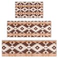thumbnail image 1 of Brown Geometric Boho Pattern Kitchen Rugs Sets Of 3,Kitchen Runner Rugs Non Skid Washable,Decorative Kitchen Floor Mats for Kitchen,Sink,Laundry,17"x30"+ 17"x47" + 17"x59", 1 of 6