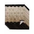 thumbnail image 1 of Brown Geometric Cloth Napkins Set of 6 Reusable Dinner Napkins, Modern Abstract Art Ombre Cocktail Napkin Washable Table Napkins for Wedding/Holiday Party/Baby Shower 20"x20", 1 of 7