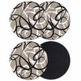thumbnail image 1 of Brown Geometric Coasters Set of 4, Absorbent Coasters for Drinks, Vintage Black White Striped Abstract Art Coaster for Desk Coffee Table Protection, Home Decor House Warming Gifts 4", 1 of 8
