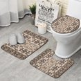 thumbnail image 1 of Brown Geometric Diamond Heart Pattern Bathroom Rugs Sets 3 Piece,Toilet Cover Set,Absorbent Non Slip Bathroom Mats Sets with U-Shaped Contour Rug Toilet Rug Set, 1 of 5