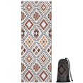thumbnail image 1 of Brown Geometric Diamond Pattern Hot Yoga Mat Towel Non Slip for Hot Yoga - Quick-Drying Yoga Mat Cover with 4 Corner Pockets with Travel Bag - Hot Yoga Towel Non Slip 70"x26", 1 of 6