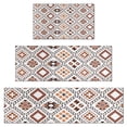 thumbnail image 1 of Brown Geometric Diamond Pattern Kitchen Rugs Sets Of 3,Kitchen Runner Rugs Non Skid Washable,Decorative Kitchen Floor Mats for Kitchen,Sink,Laundry,17"x30"+ 17"x47" + 17"x59", 1 of 6