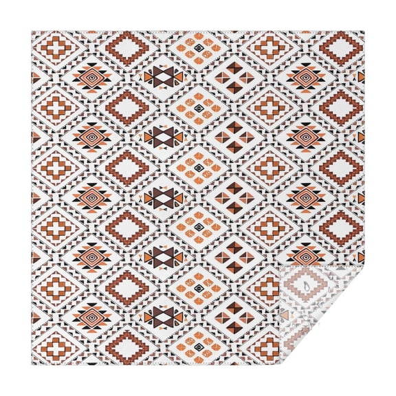 Brown Geometric Diamond Pattern Square Tablecloth,Waterproof Square Table Cover,Wipeable Spillproof Washable Table Cover for Home Kitchen Party Decor 60"x60"(152x152cm)