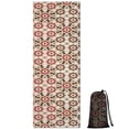 thumbnail image 1 of Brown Geometric Flower Diamond Pattern Hot Yoga Mat Towel Non Slip for Hot Yoga - Quick-Drying Yoga Mat Cover with 4 Corner Pockets with Travel Bag - Hot Yoga Towel Non Slip 70"x26", 1 of 6