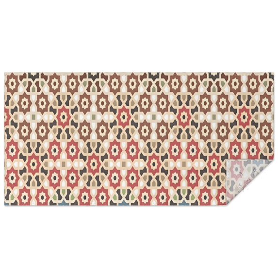 Brown Geometric Flower Diamond Pattern Rectangle Tablecloth 60"x120",Waterproof Polyester Rectangle Table Cloth, Wipeable Spillproof Polyester Tablecloth for Dining, Camping, Indoor and Outdoor