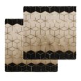 thumbnail image 1 of Brown Geometric Kitchen Dish Towels for Drying Dishes Set of 2, Modern Abstract Art Ombre Waffle Weave Microfiber Hand Tea Bathroom Towels Quick Dry & Absorbent Towel 12x12, 1 of 7