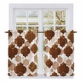 thumbnail image 1 of Brown Geometric Moroccan Kitchen Curtains 54 Inch Length, Abstract Coffee Ombre Modern Tiers Curtains for Bathroom Bedroom Cafe, Light Filtering Small Window Treatment Short Drapes 2 Panels 42"Wx54"L, 1 of 8