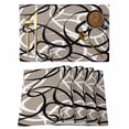 thumbnail image 1 of Brown Geometric Placemats Set of 8, Vintage Black White Striped Abstract Art Placemats for Dining Table, Place Mats for Kitchen Tabletop, Waterproof Wipeable Dining Table Mats Set, 1 of 9