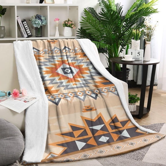 Brown Geometric Quatrefoil Pattern Blanket,Comfortable Soft Lamb Wool Throw Blanket,All Season,Warm Lightweight Blankets for Sofa Bed Couch Living Room Chair,60"x80"