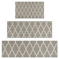 thumbnail image 1 of Brown Geometric Quatrefoil Pattern Kitchen Rugs Sets Of 3,Kitchen Runner Rugs Non Skid Washable,Decorative Kitchen Floor Mats for Kitchen,Sink,Laundry,17"x30"+ 17"x47" + 17"x59", 1 of 6