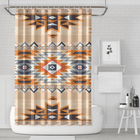Brown Geometric Quatrefoil Pattern Shower Curtain 72"x72" ,Bathroom Decorative Shower Curtains Set with 12 Hooks,Modern Waterproof Washable Shower Curtain