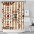 thumbnail image 1 of Brown Geometric Quatrefoil Pattern Shower Curtain 84"x72" ,Bathroom Decorative Shower Curtains Set with 12 Hooks,Modern Waterproof Washable Shower Curtain, 1 of 6