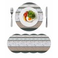 thumbnail image 1 of Brown Geometric Round 15 Inch Placemats Set of 4, Stripes Boho Spring Flowers Pastoral Country HeatResistant Non Slip Place Mats for Dining Table, Wipeable Braided Kitchen Table Mats for Housewarming, 1 of 9
