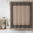 thumbnail image 1 of Brown Geometric Shower Curtains for Bathroom, Black Greek Key Design Abstract Modern Art Waterproof Fabric Shower Curtain, Decorative Bathroom Curtain for Bathtub, 66"x72" , No Hooks Included, 1 of 9