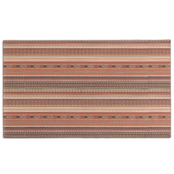 Brown Geometric Striped Pattern Door Rugs,Washable Non Slip Door Mats Indoor,Decorative Door Mats,Entry Mat Indoor for Entrance,Bedroom,Kitchen,Bathroom,17"x30"