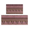 thumbnail image 1 of Brown Geometric Striped Pattern Kitchen Rugs Sets Of 2,Anti Fatigue Kitchen Mat Rugs Non Slip Washable,Decorative Kitchen Floor Mats for Kitchen,Sink,Laundry,17"x30"+17"x47", 1 of 7