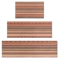 thumbnail image 1 of Brown Geometric Striped Pattern Kitchen Rugs Sets Of 3,Kitchen Runner Rugs Non Skid Washable,Decorative Kitchen Floor Mats for Kitchen,Sink,Laundry,17"x30"+ 17"x47" + 17"x59", 1 of 6