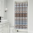 thumbnail image 1 of Brown Geometric Striped Pattern Shower Curtain 36"x72" ,Bathroom Decorative Shower Curtains Set with 12 Hooks,Modern Waterproof Washable Shower Curtain, 1 of 6