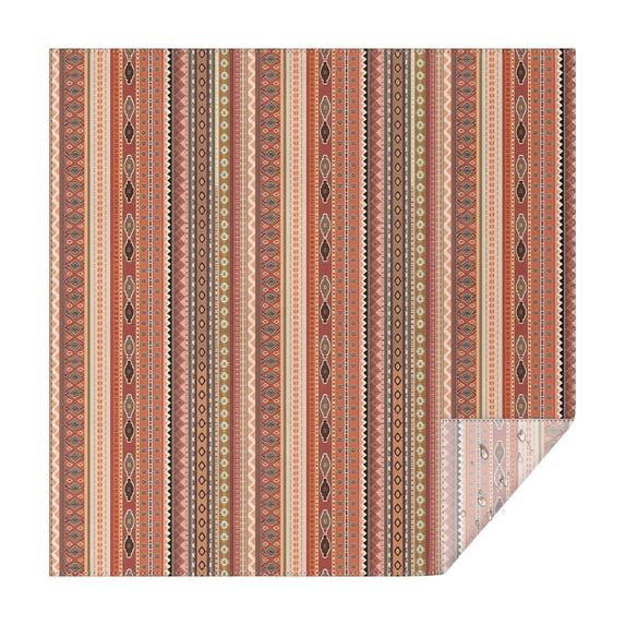 Brown Geometric Striped Pattern Square Tablecloth,Waterproof Square Table Cover,Wipeable Spillproof Washable Table Cover for Home Kitchen Party Decor 52"x52"(132x132cm)