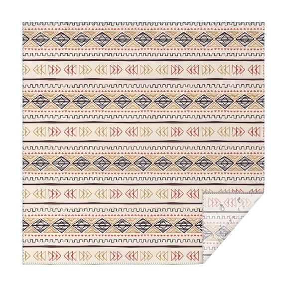 Brown Geometric Striped Pattern Square Tablecloth,Waterproof Square Table Cover,Wipeable Spillproof Washable Table Cover for Home Kitchen Party Decor 60"x60"(152x152cm)