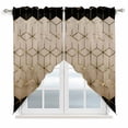 thumbnail image 1 of Brown Geometric Swag Valances for Windows, Kitchen Window Curtains Over Sink, Modern Abstract Art Ombre Window Treatment Curtains for Living Room/Bedroom Curtains 2 Panel Sets 36"x45", 1 of 8