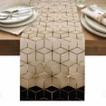 thumbnail image 1 of Brown Geometric Table Runner - 90 Inch Long, Kitchen Dining Table Runner Dresser Scarves, Modern Abstract Art Ombre Farmhouse Decor for Coffee Tables Wedding Party Banquet, 1 of 8