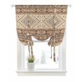 thumbnail image 1 of Brown Geometric Tie Up Curtains for Window, Thermal Insulated Balloon Shade Adjustable Rod Pocket Curtains Valance Panels for Kitchen Bathroom Cafe 42 x 54 Modern Ethnic Southwest Vintage, 1 of 6