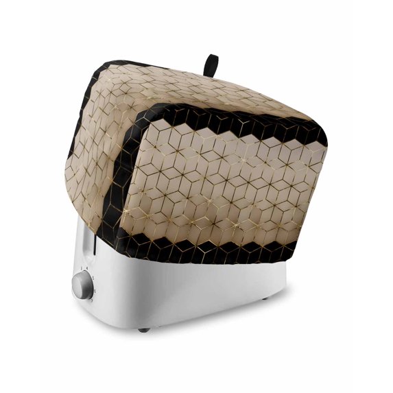 Machine Cover Kitchen Brown Geometric Toaster Cover 4 Slice, Large Kitchen Appliance Covers ...