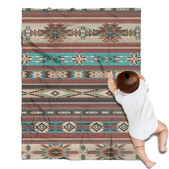 Brown Geometric Triangle Diamond Pattern Blanket,Comfortable Soft Flannel Throw Blanket,All Season,Warm Lightweight Blankets for Sofa Bed Couch Living Room Chair,30"x40"