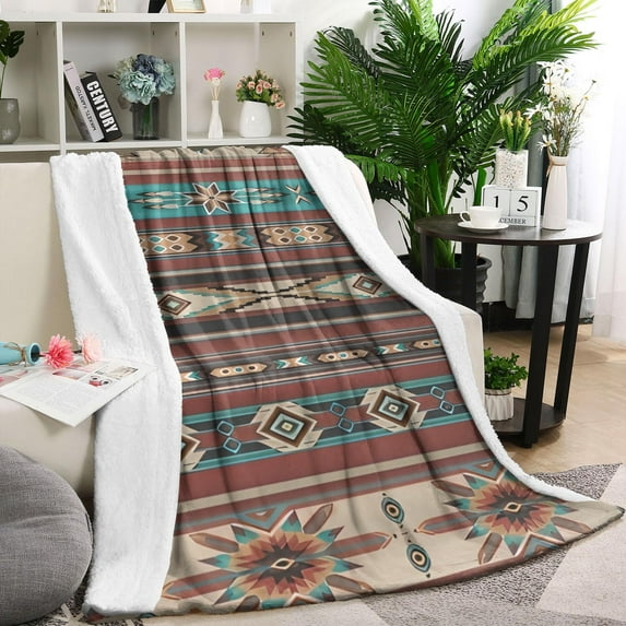 Brown Geometric Triangle Diamond Pattern Blanket,Comfortable Soft Flannel Throw Blanket,All Season,Warm Lightweight Blankets for Sofa Bed Couch Living Room Chair,60"x80"