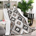thumbnail image 1 of Brown Geometric Triangle Diamond Pattern Blanket,Comfortable Soft Lamb Wool Throw Blanket,All Season,Warm Lightweight Blankets for Sofa Bed Couch Living Room Chair,60"x80", 1 of 4