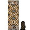thumbnail image 1 of Brown Geometric Triangle Diamond Pattern Hot Yoga Mat Towel Non Slip for Hot Yoga - Quick-Drying Yoga Mat Cover with 4 Corner Pockets with Travel Bag - Hot Yoga Towel Non Slip 70"x26", 1 of 6